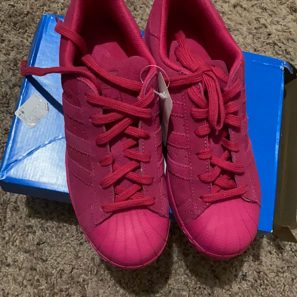 Pink adidas Superstar J